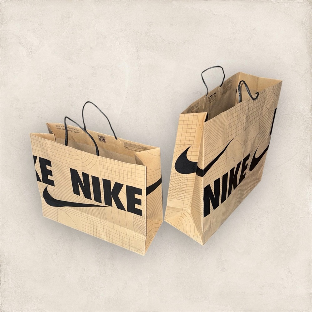🛍️SALE🛍️ 2 Pack Nike Recycled Paper Gift Bag - Nike Paper Tote - Shopping Bag